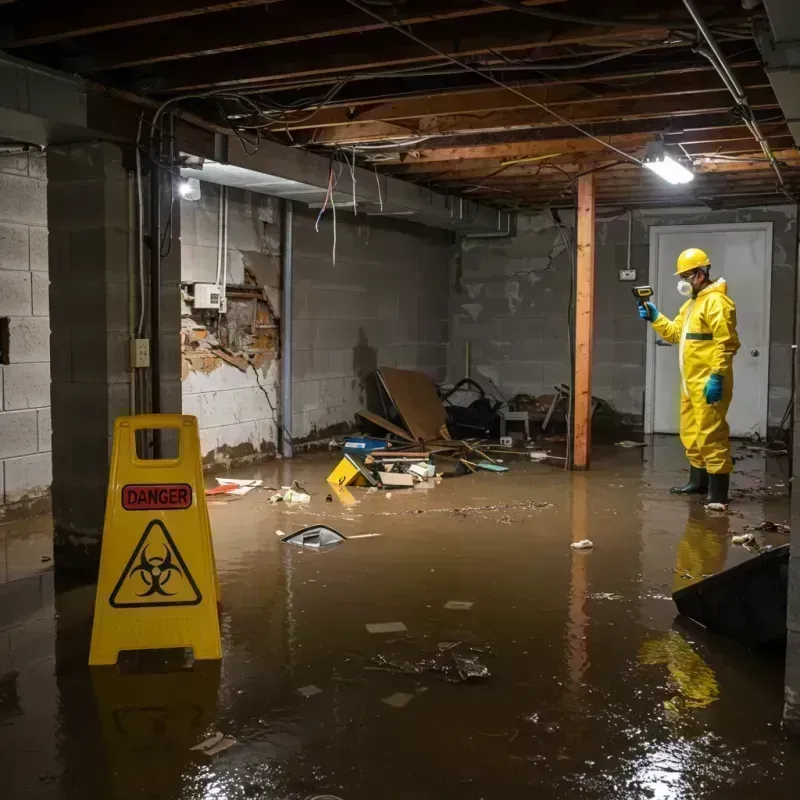 Flooded Basement Electrical Hazard in Marmet, WV Property